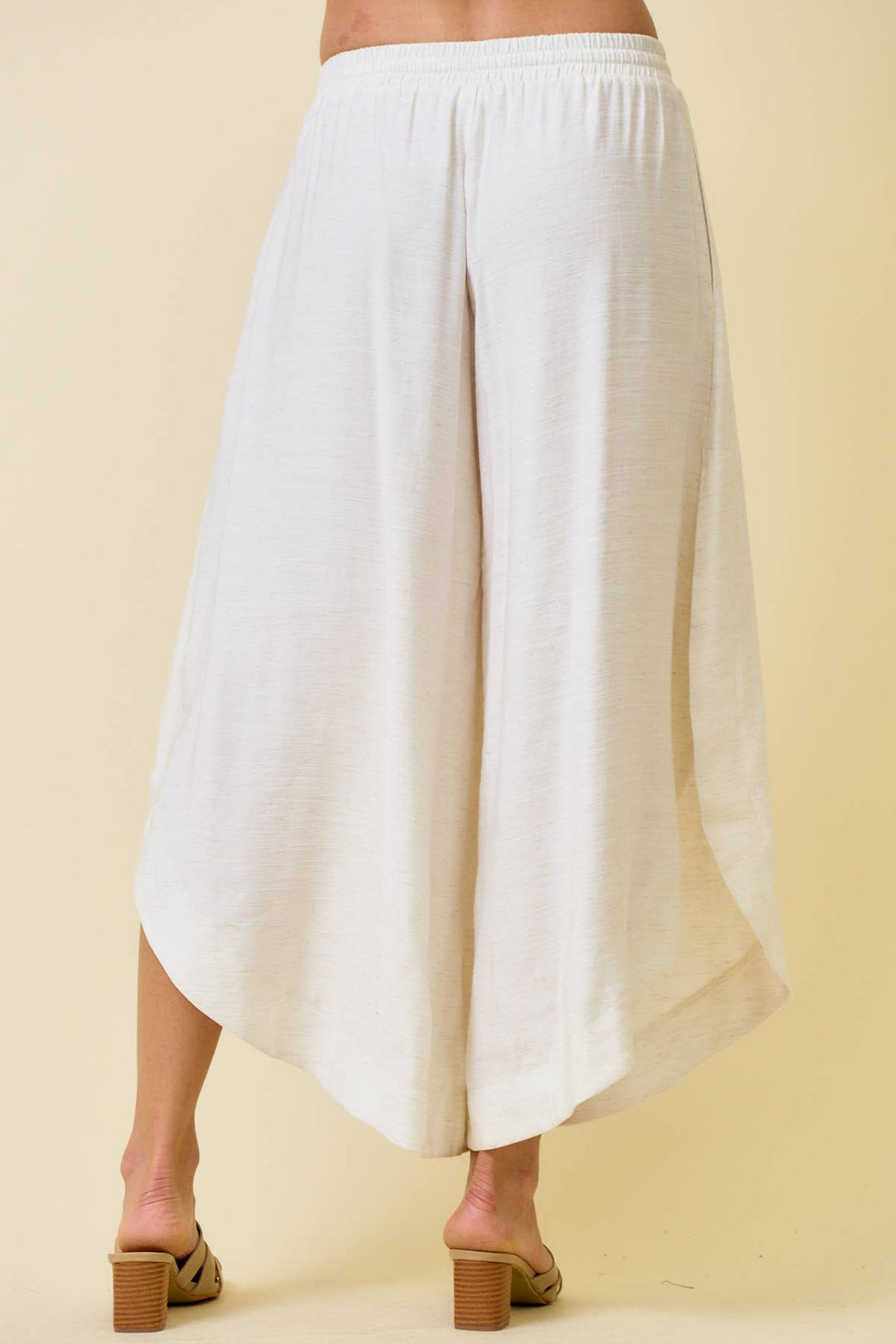 ROUNDED HEM AND SPLIT SIDES PANTS - 8876P