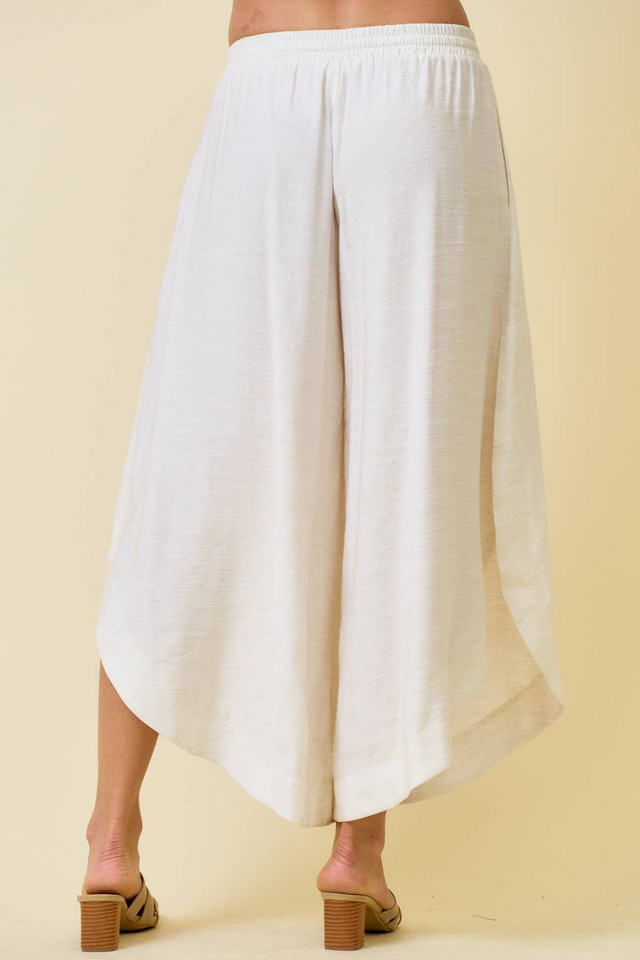 ROUNDED HEM AND SPLIT SIDES PANTS - 8876P
