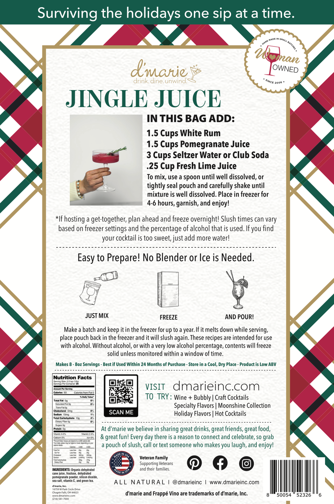 Jingle Juice Cocktail - Ready-To-Freeze Cocktail