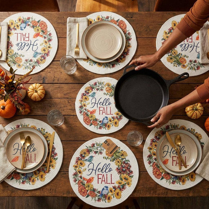 "Pumpkin Spice" Braided Round Placemats