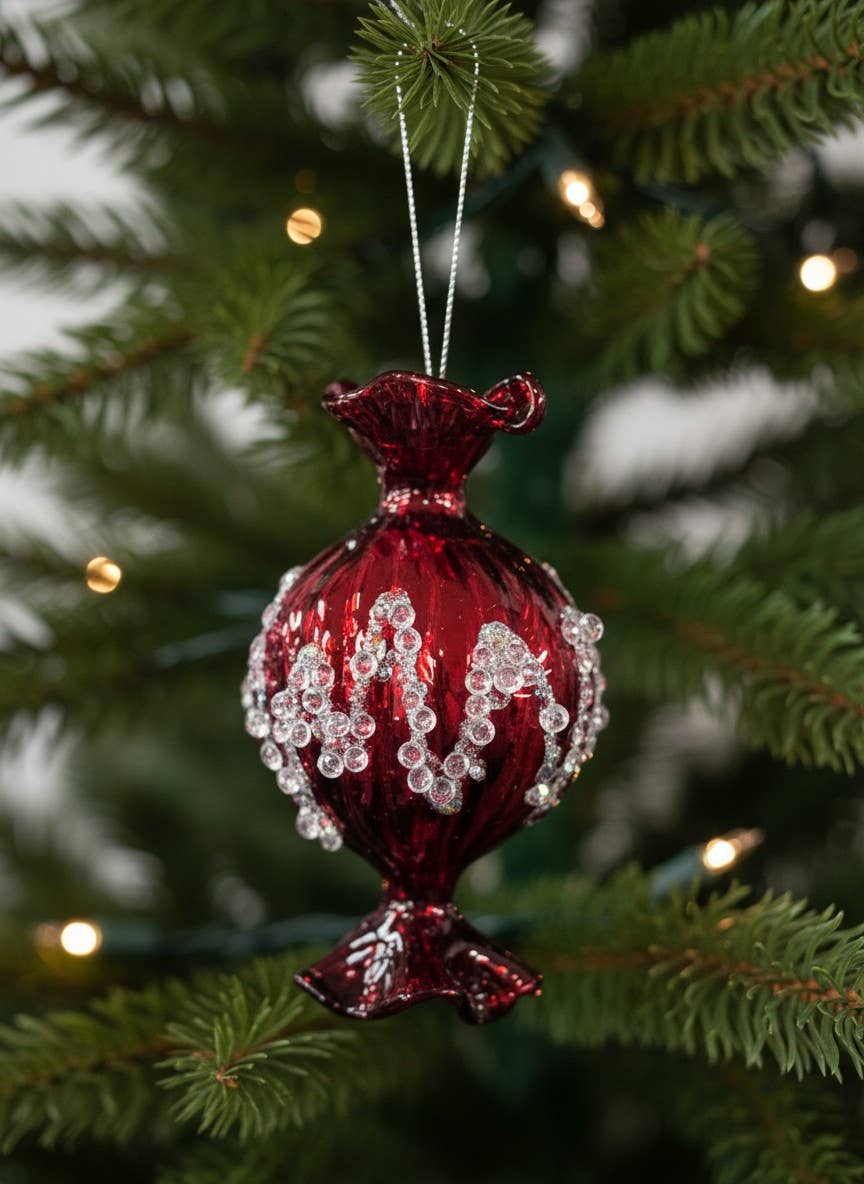 Christmas Candy Ornament 3.7x2in