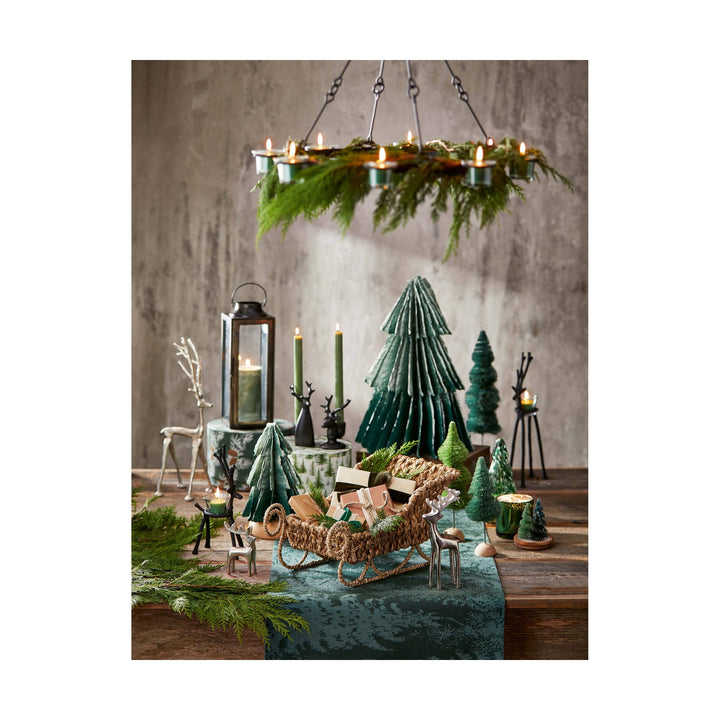 Wilde Pine Jacquard Runner Green Multi Cotton Christmas