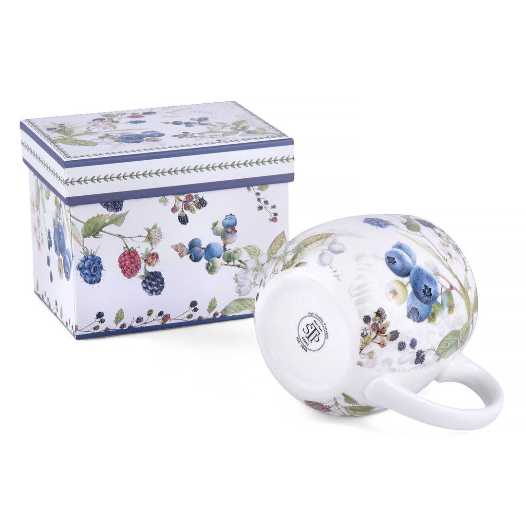 Wild Berries Porcelain Big Belly Mug in Gift Box