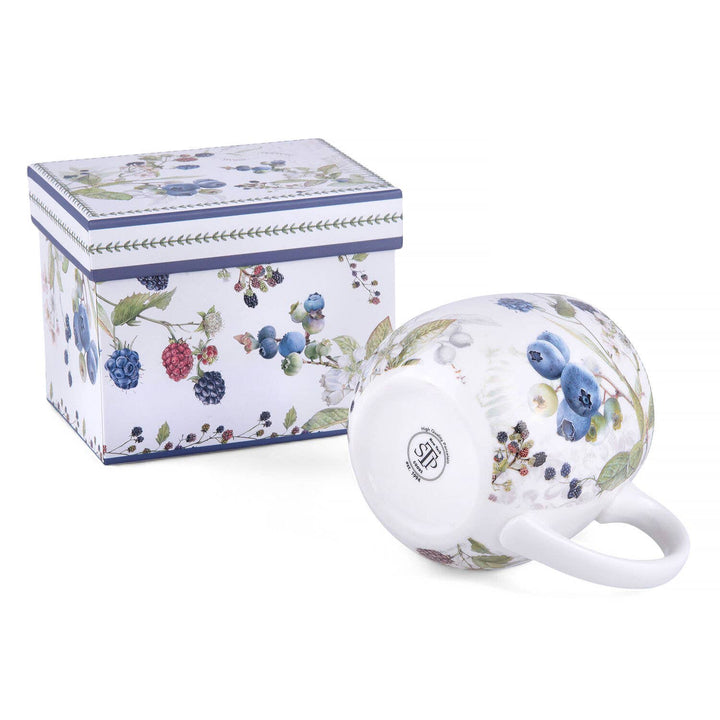 Wild Berries Porcelain Big Belly Mug in Gift Box