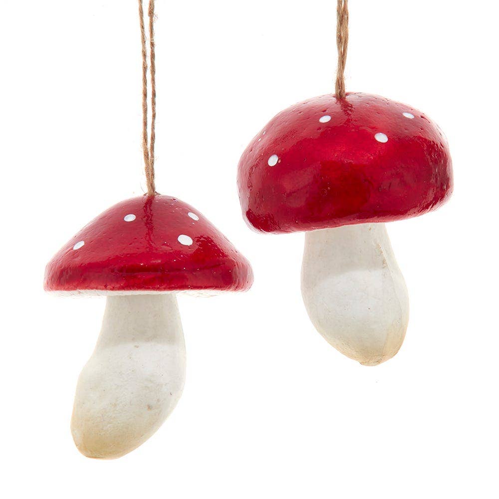 3.5"RED MUSHROOM ORN 2/ASSTD