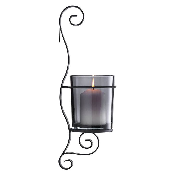 Vintage Black Wall Sconce Candle Holder Set