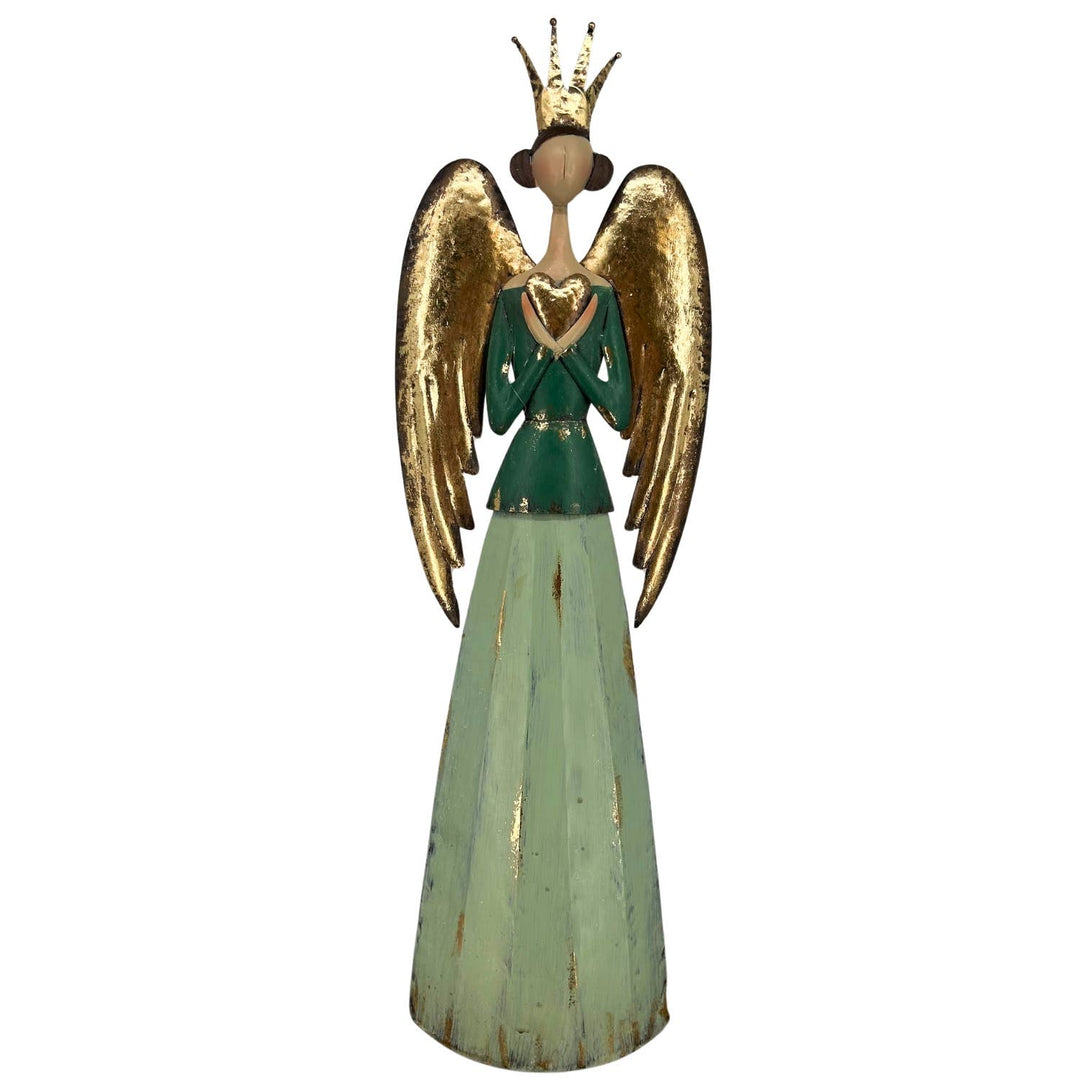 Serene Metal Angel w/ Heart 30.75"