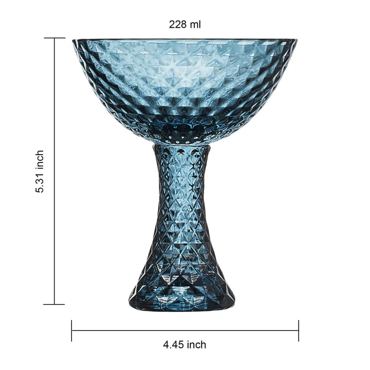 Vintage Textured Coupe &amp; Martini Glasses | 7.7 OZ, Set of 4
