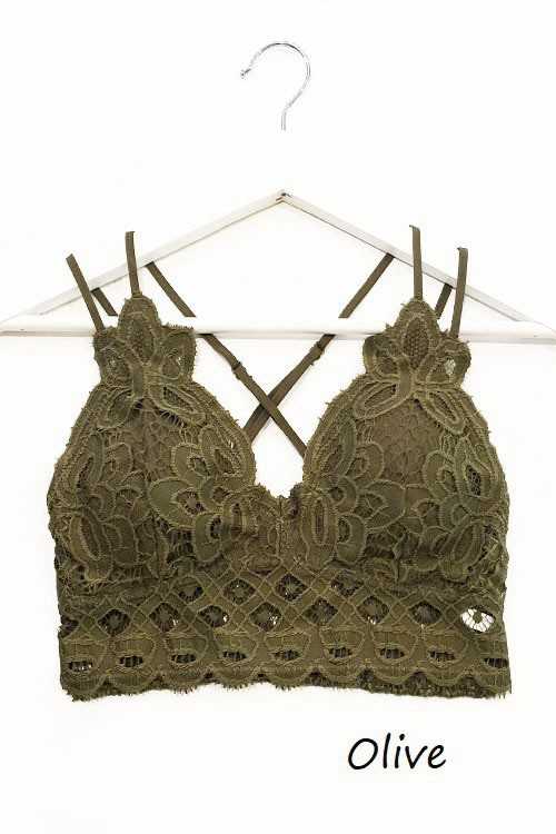 Plus Size Scalloped Lace Cami Bralette