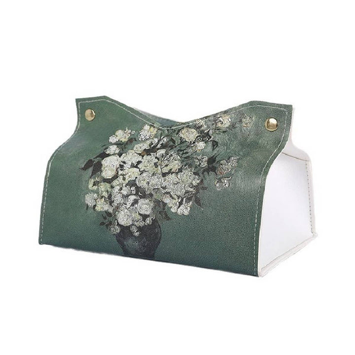 NEW CANGLING GREEN LEATHER TISSUE BOX CAR MOUNT_CWMM2257