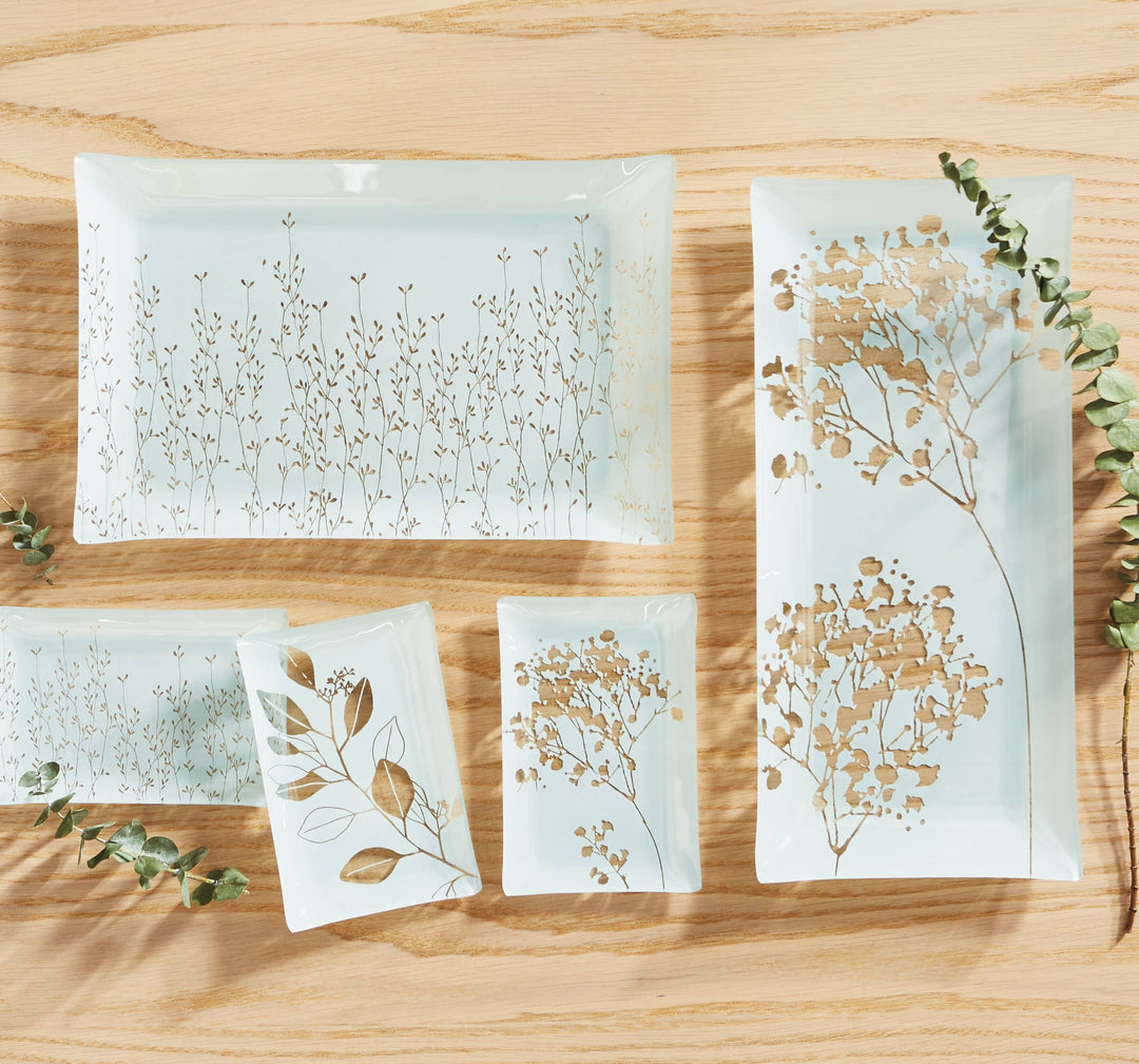 Wild Flower Pressed Glass Plate White Multi Summer