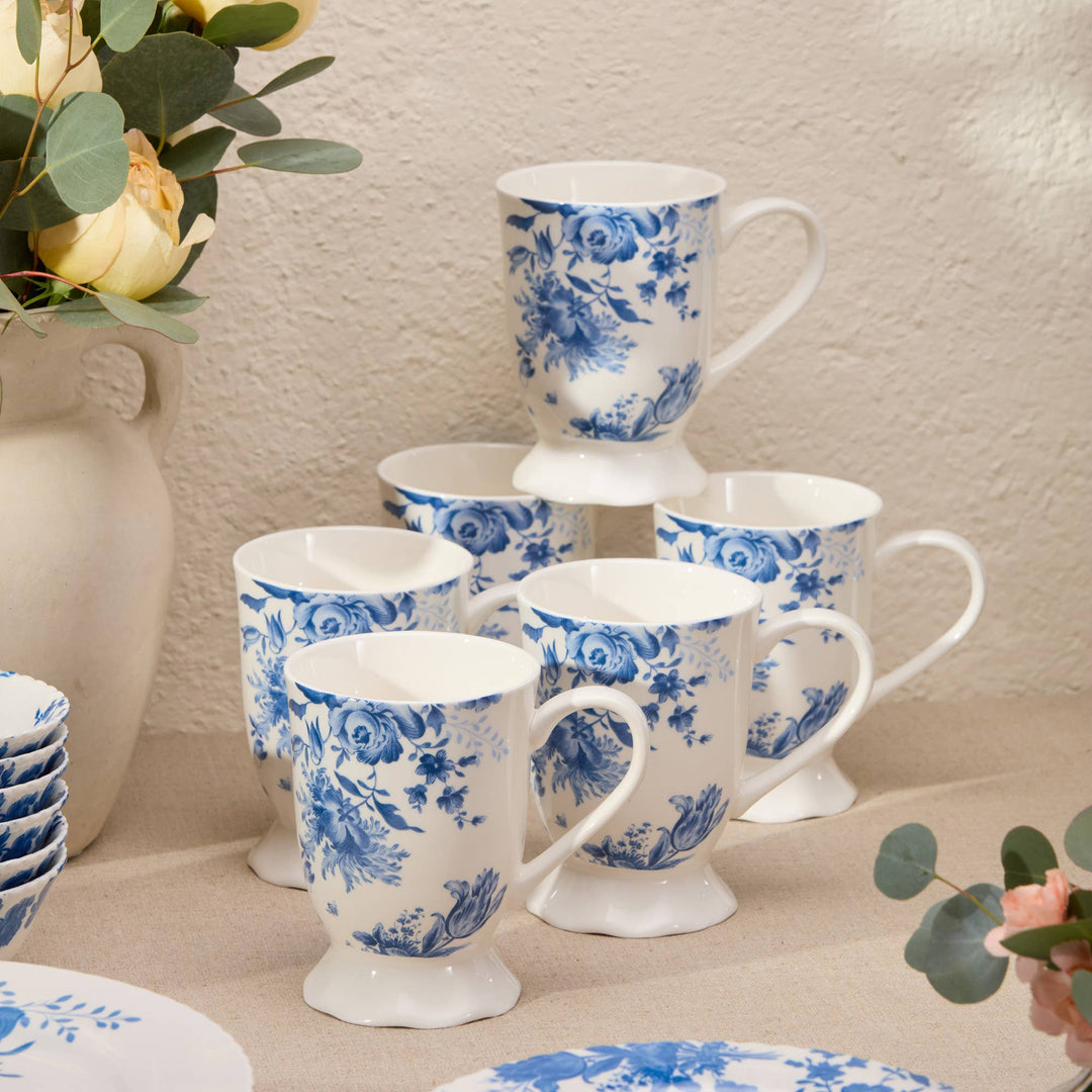 Gabrielle Blue  Mugs 6 assorted