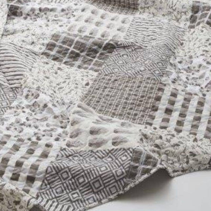 Charming Grays Patchwork Quilted Throw