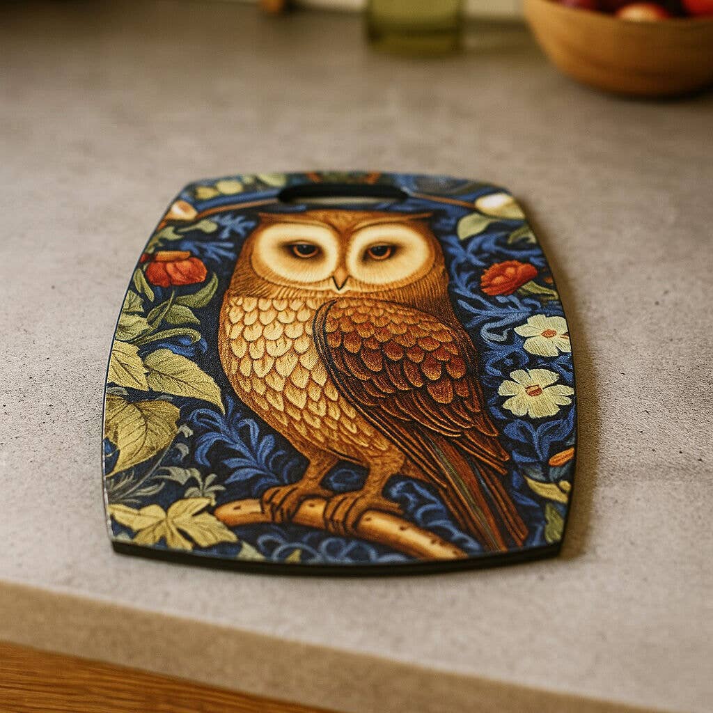 William Morris Owl Wooden Serving and Cutting Board