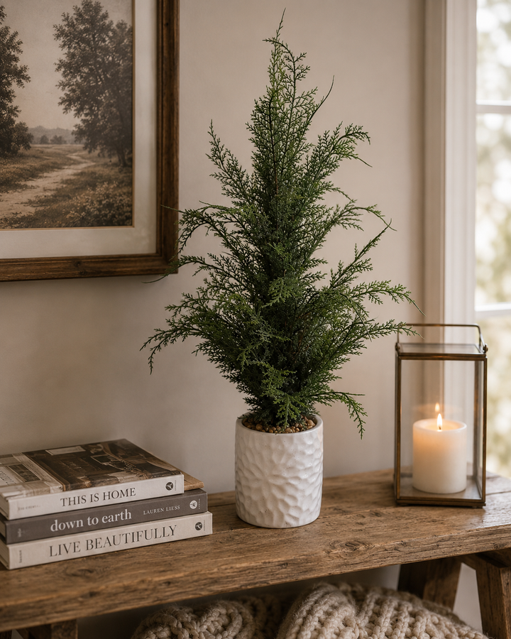 Real Touch Wild Cypress Tree Potted 27"