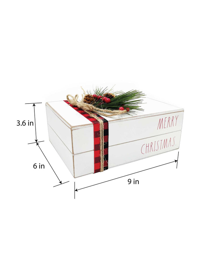 Rae Dunn “Merry Christmas” Wooden Fake Christmas Decor Books