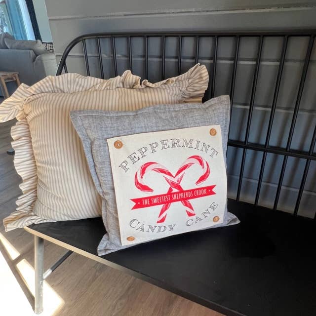 SQUARE PANEL ONLY: Christmas Shepard Peppermint CANDY CANE