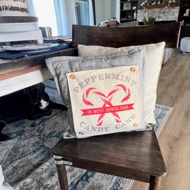 SQUARE PANEL ONLY: Christmas Shepard Peppermint CANDY CANE