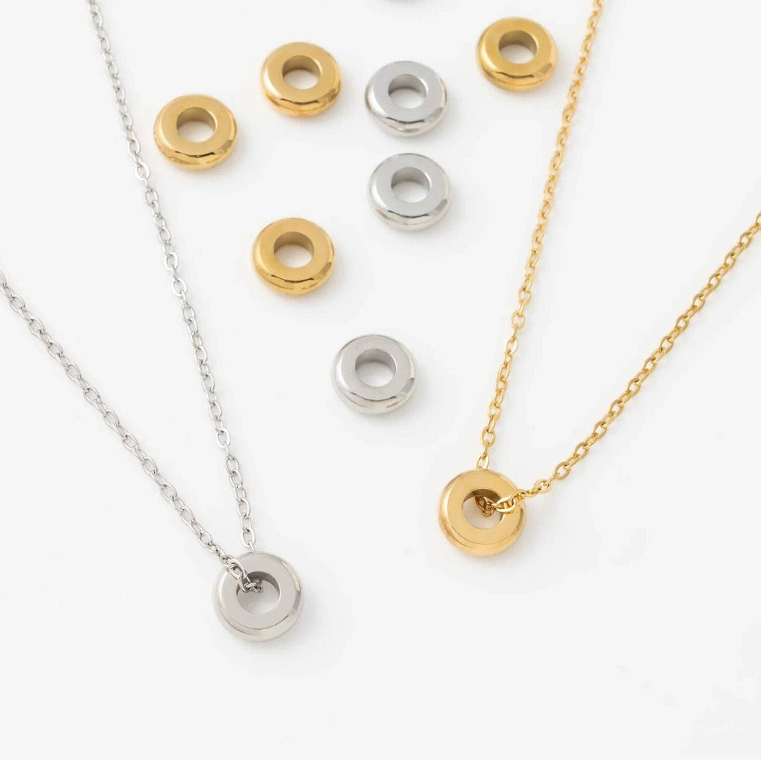 18K Gold PVD Stainless Steel Rounded Spacer Bead