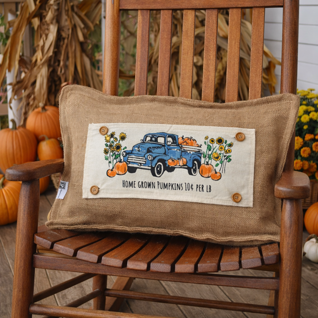 PANEL ONLY: Fall Autumn, VINTAGE PUMPKIN TRUCK