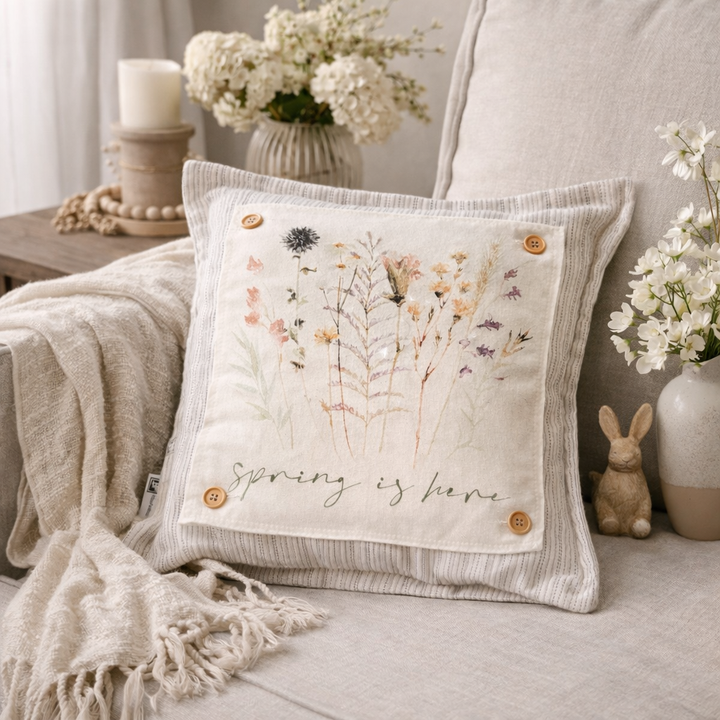 SQUARE PANEL ONLY: Pastel Water Color PRESSED FLOWERS