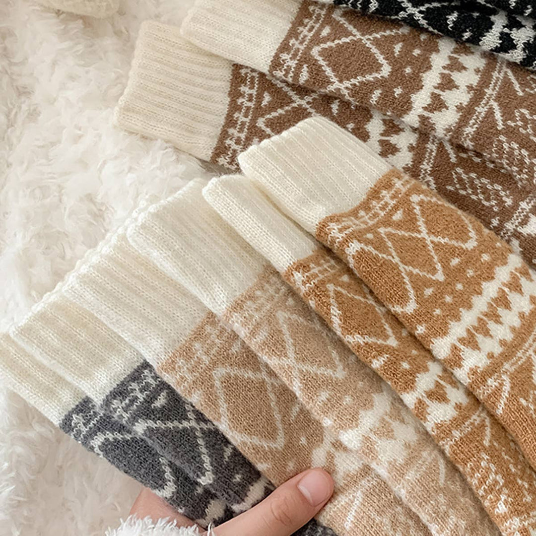 Extra Thick Wool Fair Isle Slouchy Socks_CWMS03217