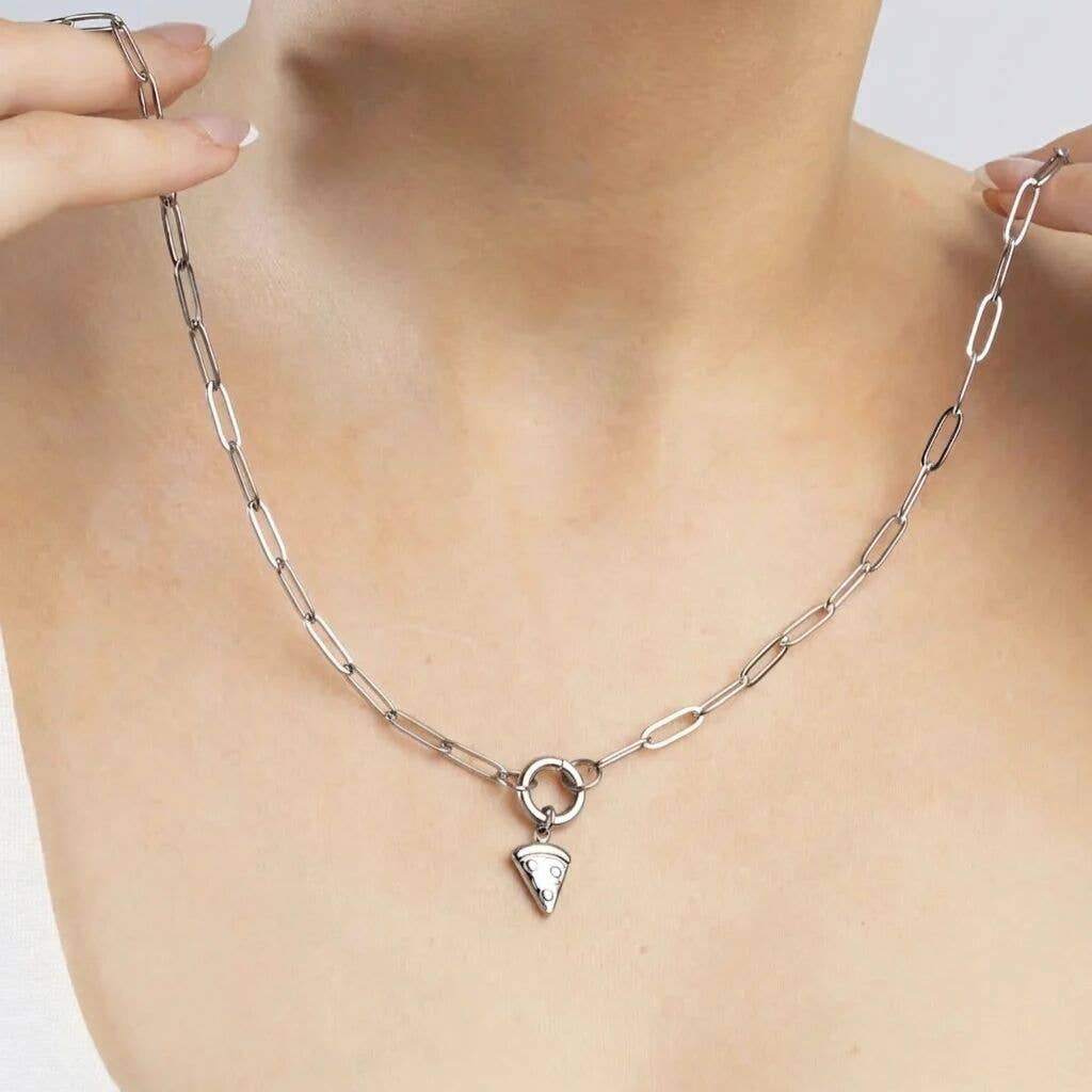 18K Gold PVD Stainless Steel Pizza Charm