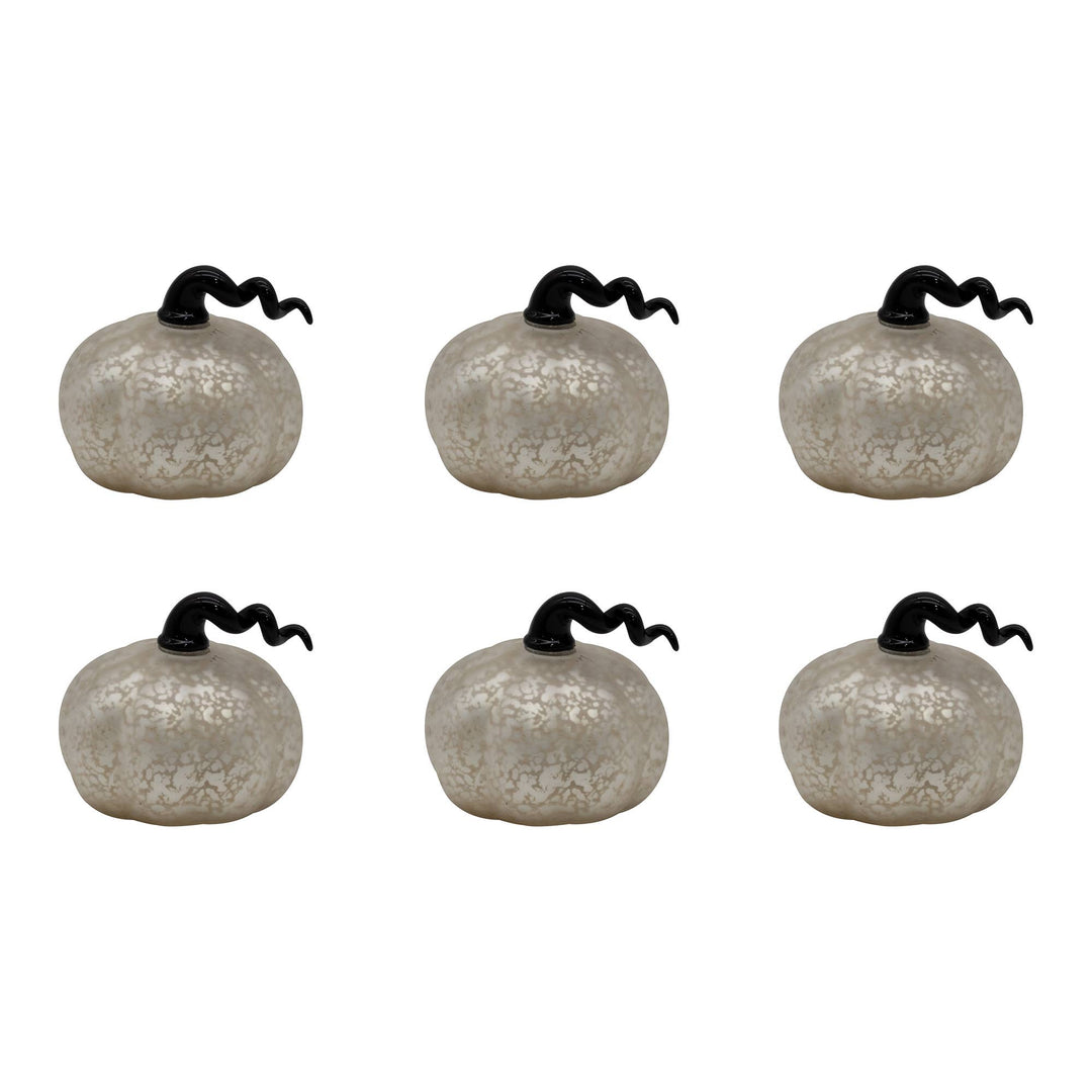 Battery Operated Mini Glass Pumpkins (set of 6)
