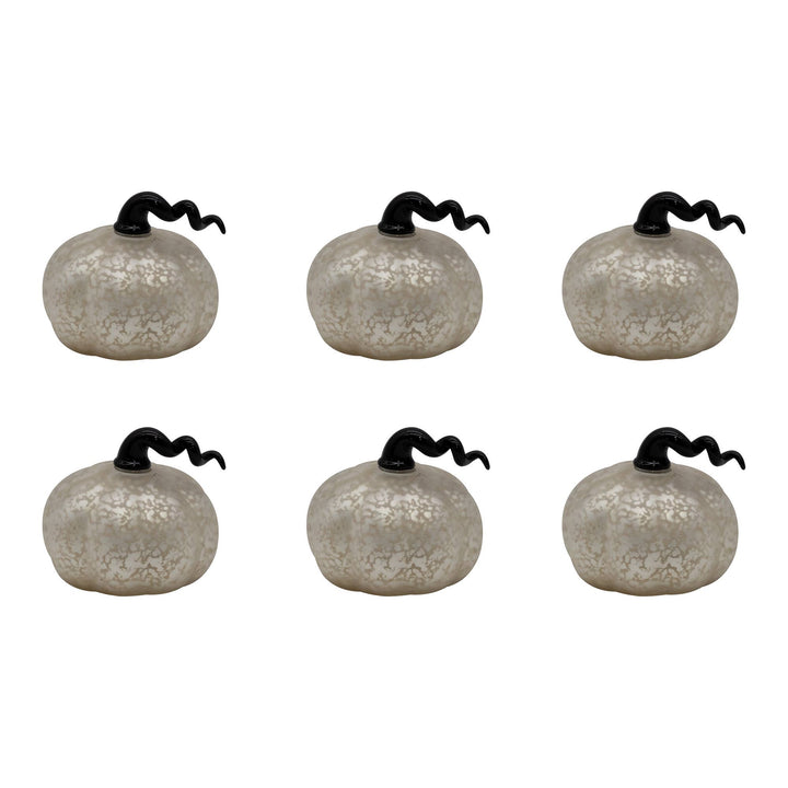 Battery Operated Mini Glass Pumpkins (set of 6)