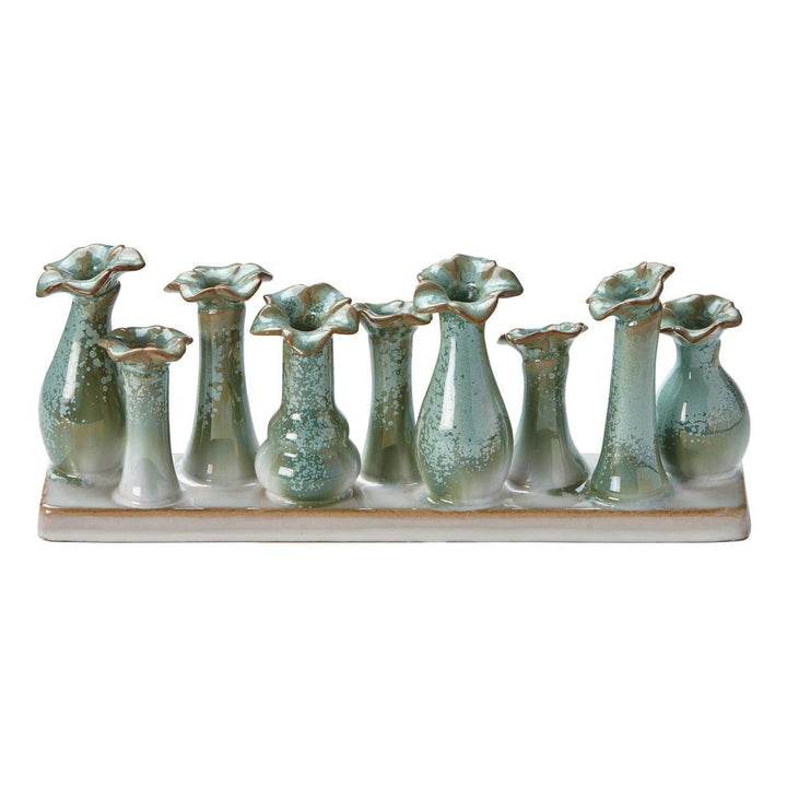Flourish Bud Vase Green Multi Stoneware Summer