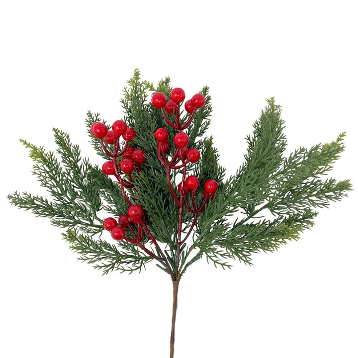 11.5" Fresh touch Cedar Pick w/ Red Berries