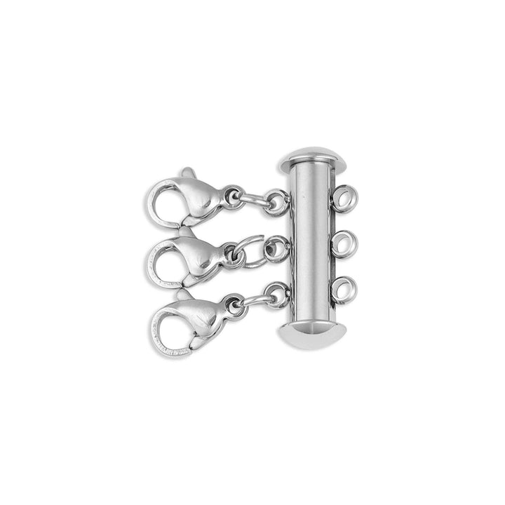 Gold Stainless Steel 3 Row Layering Necklace Magnetic Clasp