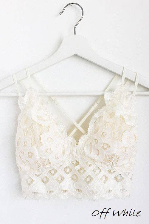 Plus Size Scalloped Lace Cami Bralette