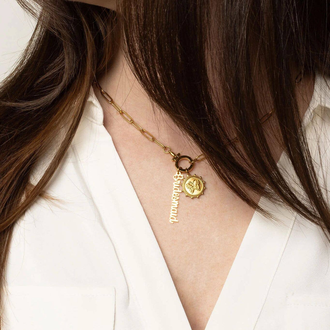 18K Gold PVD Stainless Steel Wifey or Bridesmaid Charms