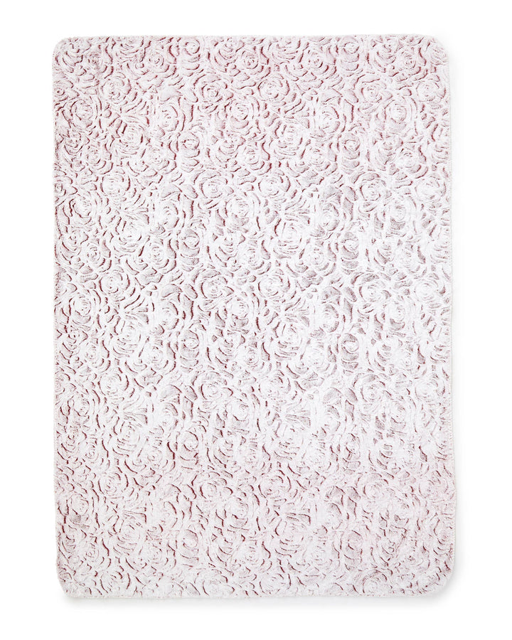 "Rose" Faux Fur Plush Throw Blanket - 50"x70"