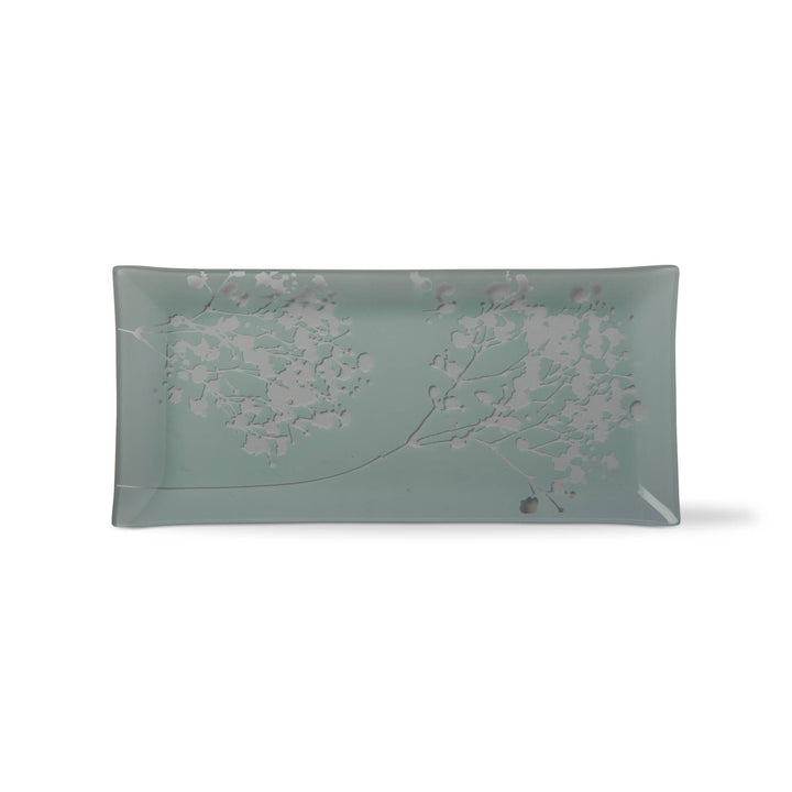 Wild Flower Pressed Glass Plate White Multi Summer