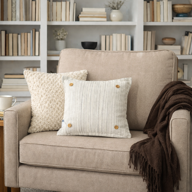 SQUARE PILLOW ONLY:  (with insert) SQUARE TICKING PILLOW