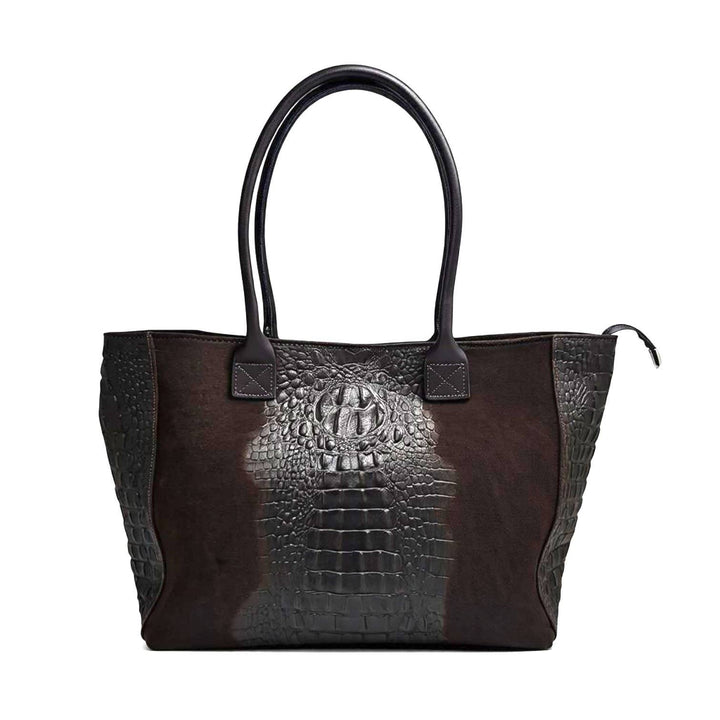LOLA Croco Leather Bag – Brown – Made in Italy