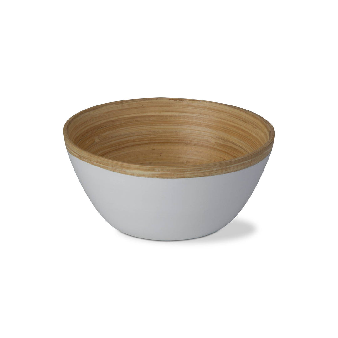 Bamboo Lacquer Serving Bowl Small White Summer