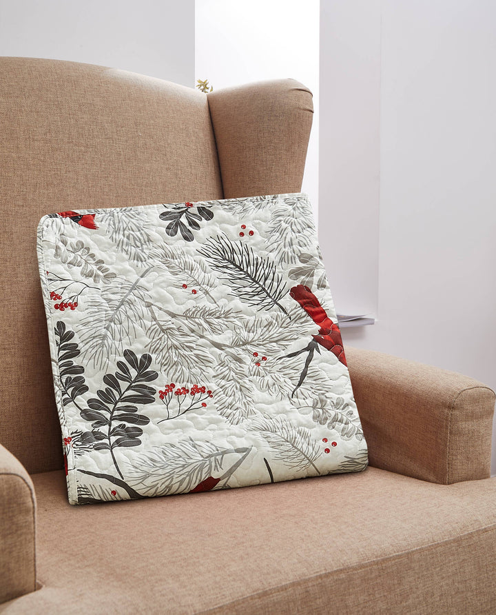 Cardinals Winter Wood Quilted Throw