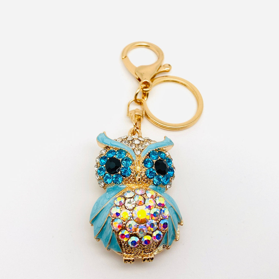 Cute Rhinestone Owl Keychain Creative Bag Pendant
