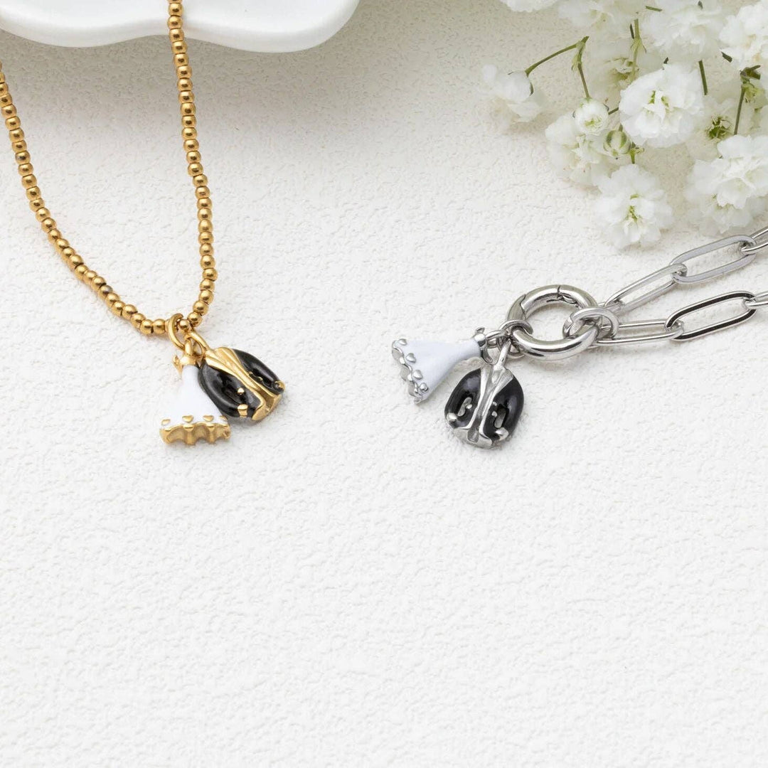 18K Gold PVD Stainless Steel Bride and Groom Charm