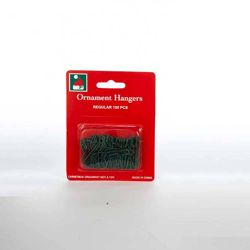 1 3/8"GREEN ORNAMENTHOOKS 100PC